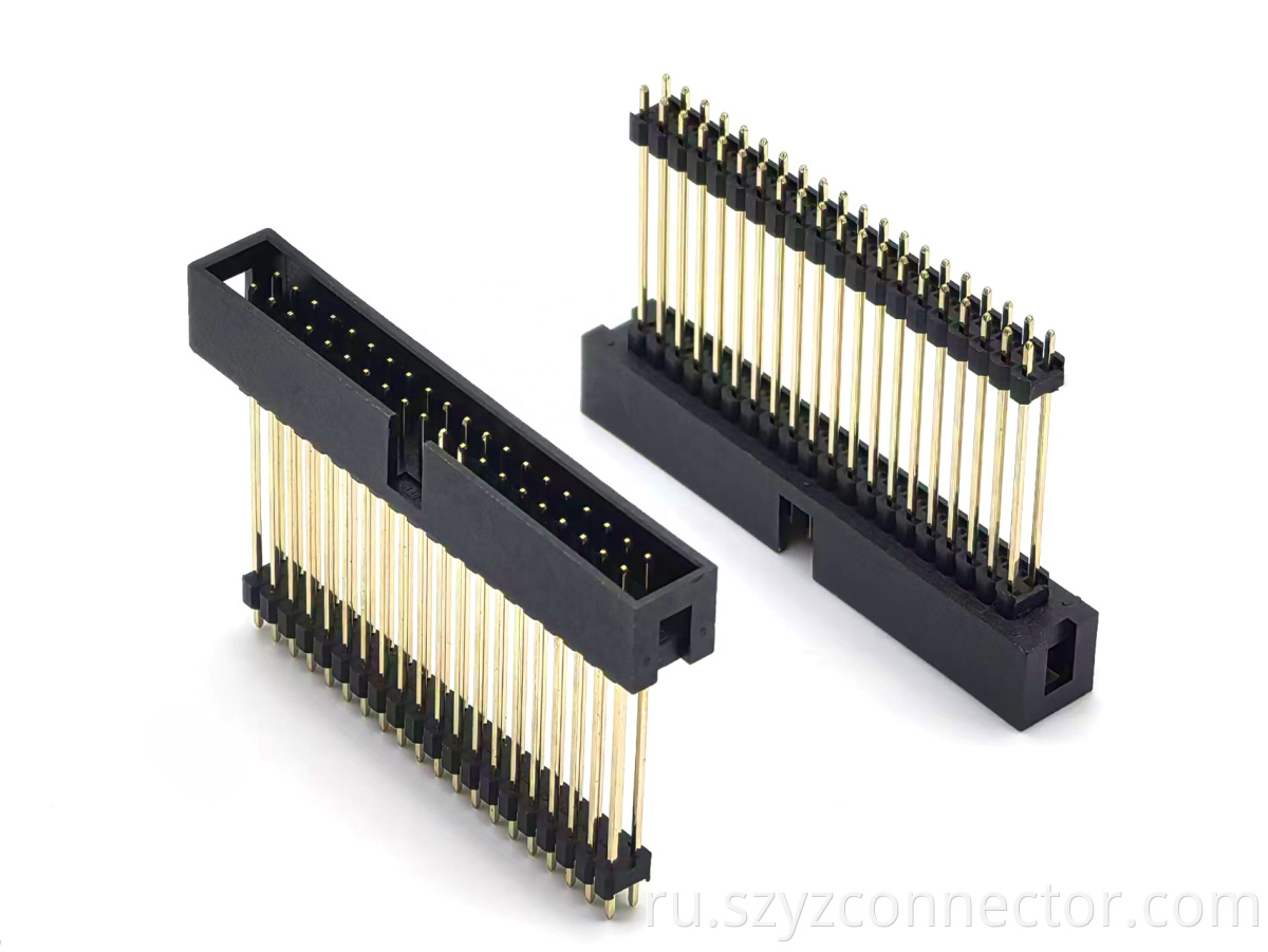 2.54mm Pitch Box Header Connector Straight Add Pin Header Plastic H13.8mm 2*20P